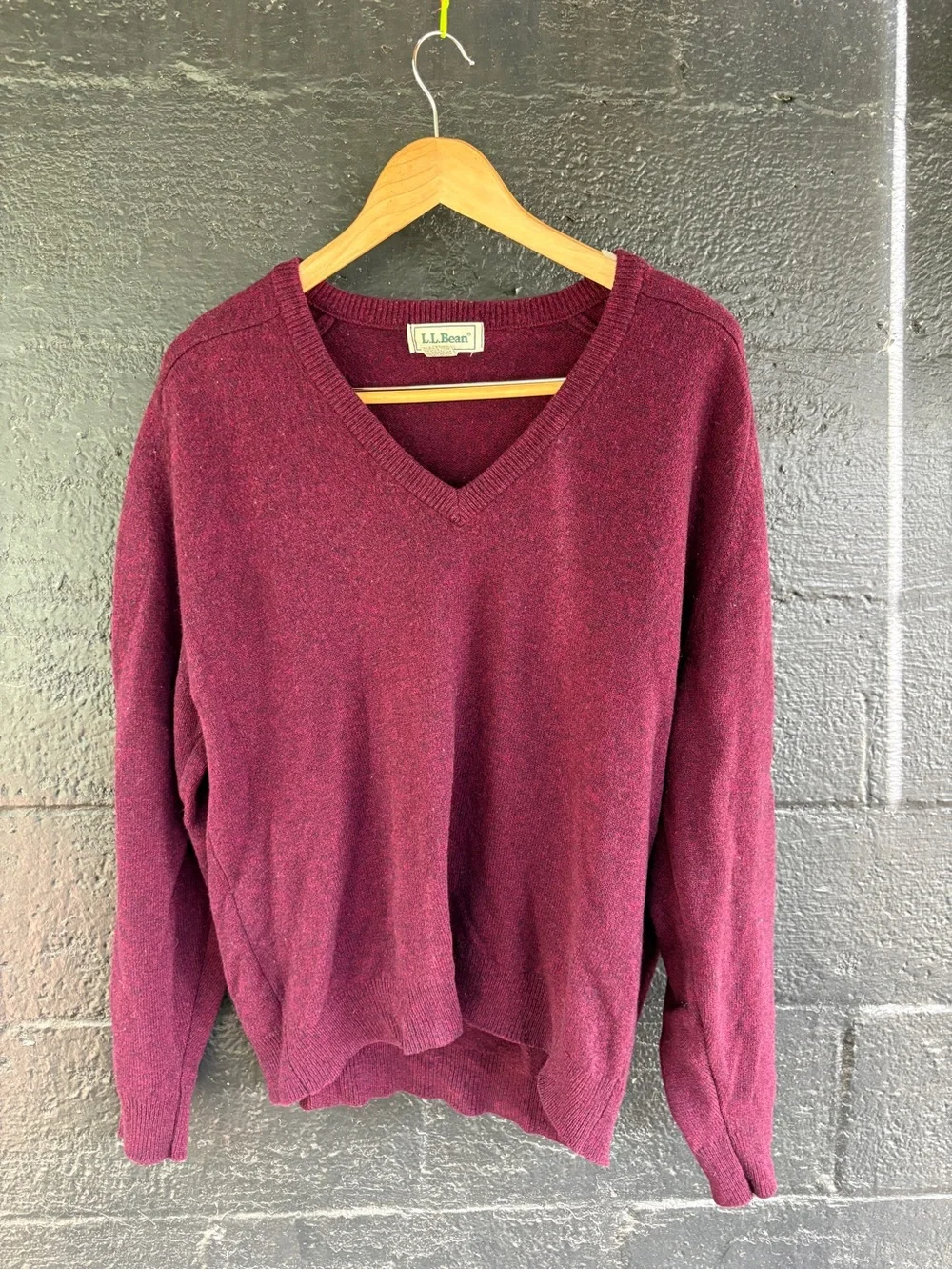 L.L. Bean Men’s Burgundy V-Neck Sweater